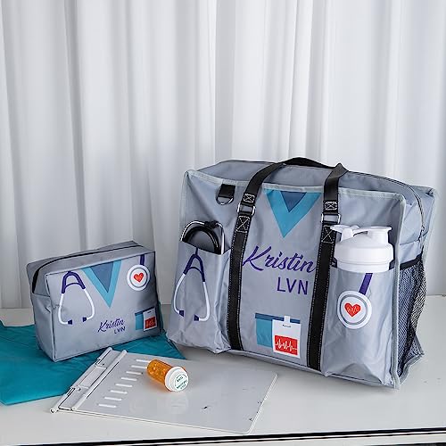 Bolso tote para enfermería con nombre personalizado miniatura 3