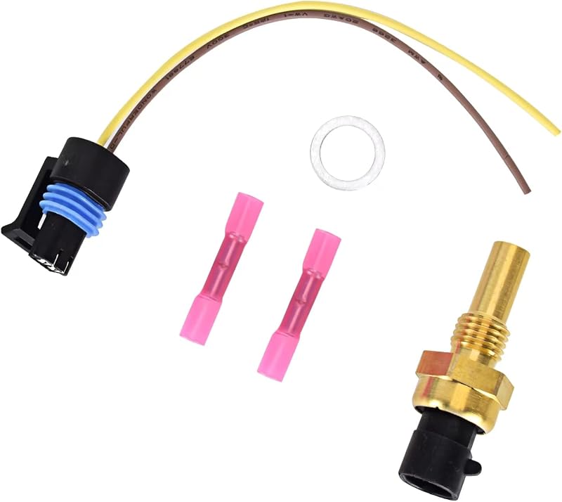 Sensor de temperatura do líquido de arrefecimento do motor JSNOOKN com conector e terminais – Kit