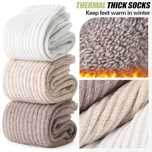 EBMORE Merino Wool Slouch Boot Socks Thermal Warm Winter Thick Scrunch Cozy Crew Socks for Women 4 Pairs2