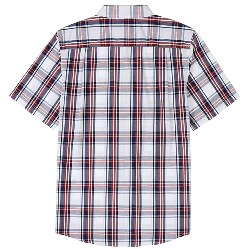 Image of Dubinik Mens Short Sleeve Button Down Shirts Soft Breathable Summer Vintage Regular Fit Lightweight Men's Casual Shirt
