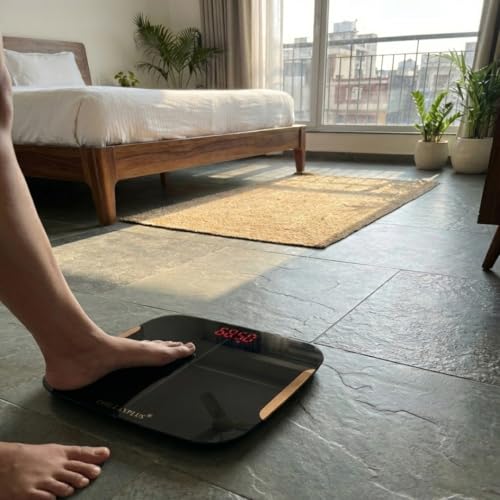 Weighing Machine for Body Weight | Smart Bluetooth BMI Weight Machine for Home with Body Fat Analyzer & 13 Body Metrics | Supports 8 Users, Strong ABS