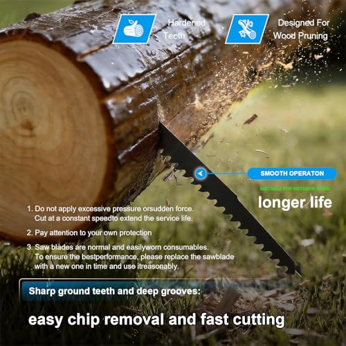 Image of 5 Pack 15 inch Reciprocating Saw Blades Set,3 TPI High Carbon Saw Blades, Saw Blades with Organizer Case (5, 3T /380mm)