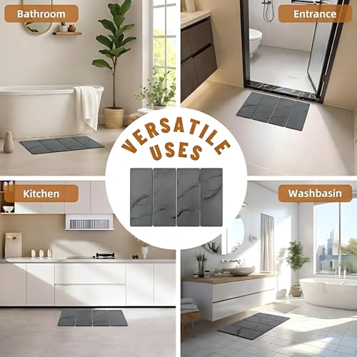 Tapis de bain en diatomie super absorbant et antidérapant à séchage rapide
