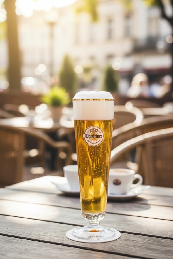 Warsteiner Vasos de cerveza con pie, 200 ml, 6 unidades
