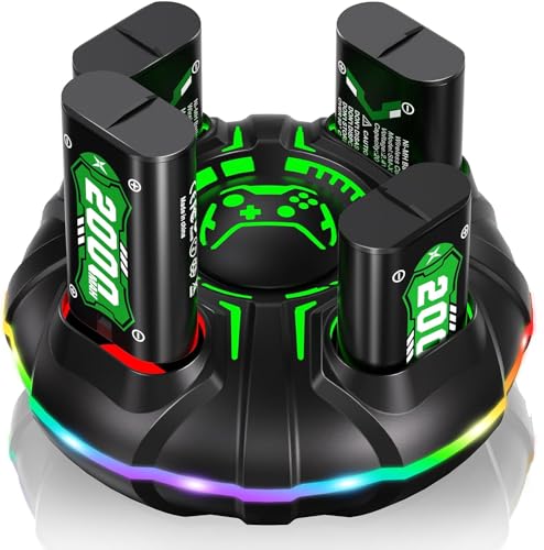 Akku f&uuml;r Xbox One/Xbox Series X/S Controller, 4 x 2000mAh Wiederaufladbare Akkus f&uuml;r X Box Series X|S/X Box One S/X/Elite Wireless Controller