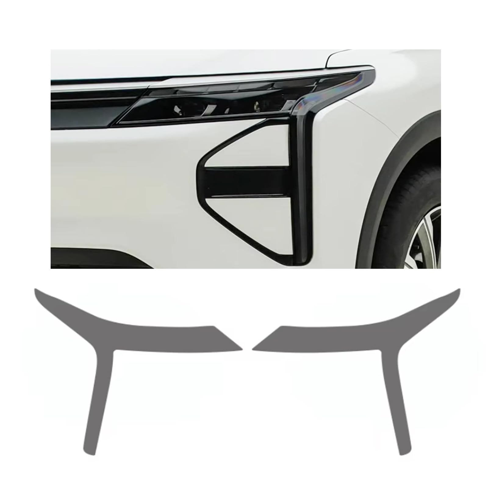 Headlight Film for Exeed RX 2023-2026, 1Set Transparent/Smoke Black Car Headlight TPU Protective Film