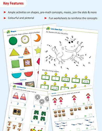 Image of Woodsnipe Maths and Number Practice Books for Kids Age 4 to 5 Years | Learn Numbers 1 to 50, Activities on Shapes, Number Tracing ,Comparison, Addition, Subtraction & More| Set of 2 for Homeschooling