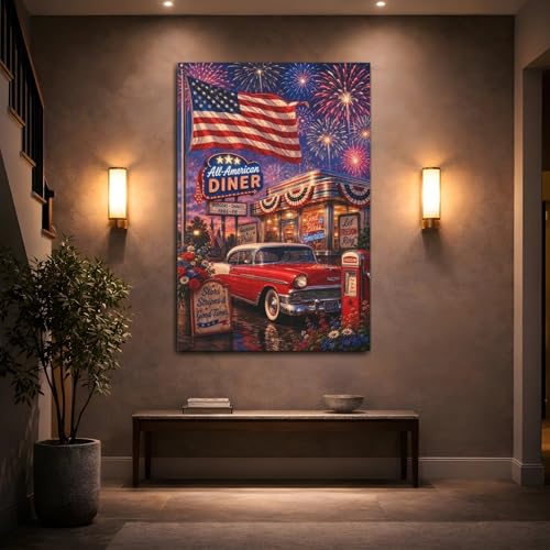 Toile decorative retro grand format habiller mur au-dessus canapé - 2