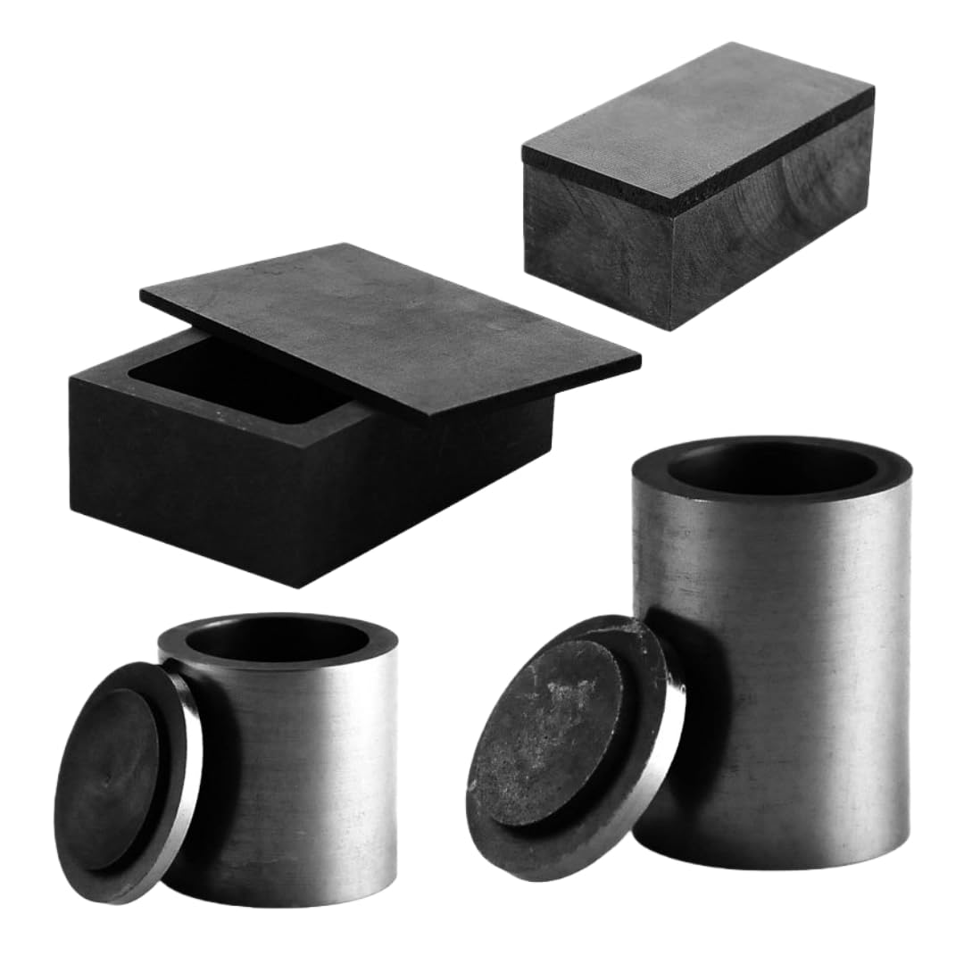 Crisol de grafito-forma cuboide/cilindro, recipiente de fusión resistente a altas temperaturas for metalurgia, 1 unidad(100x100x40mmCuboid)