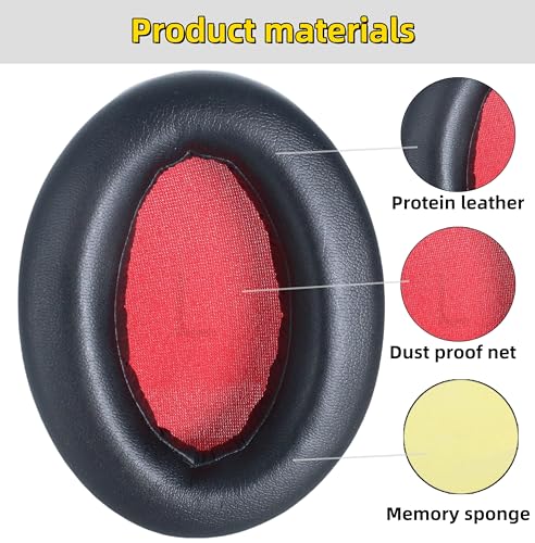 Replacement Ear Pads para Auriculares 1MORE SonoFlow/SonoFlow SE - Negro | Almohadillas SonoFlow Pro con Cuero de Proteína y Espuma de Memoria para Mayor Comodidad y Aislamiento de Ruido miniatura 3