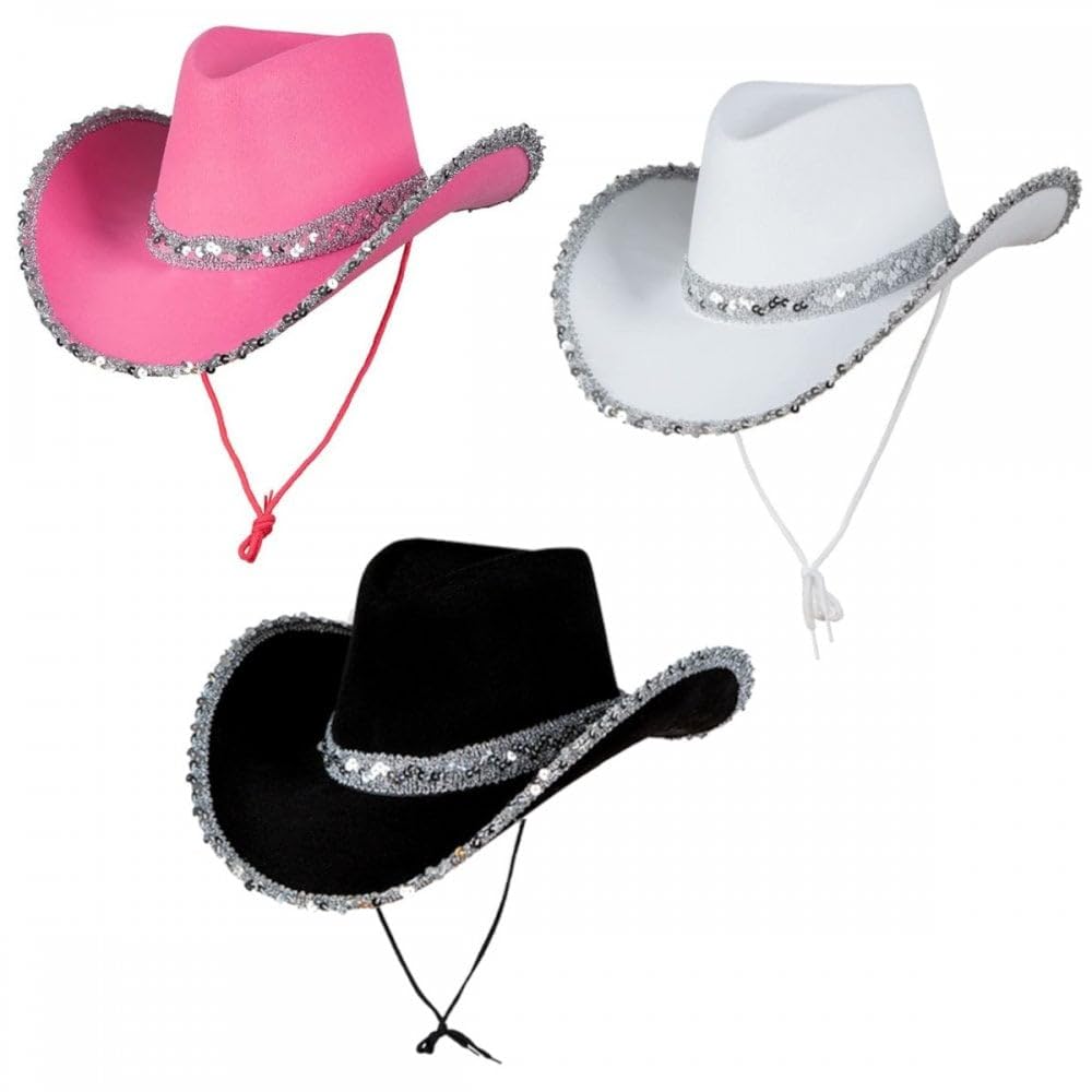 Titch & Timbo Texan Cowgirl Cowboy - Confezione da 3 (opzioni multiple): accessorio per feste in maschera Country Western Rancher Rodeo Wild West Music Festival