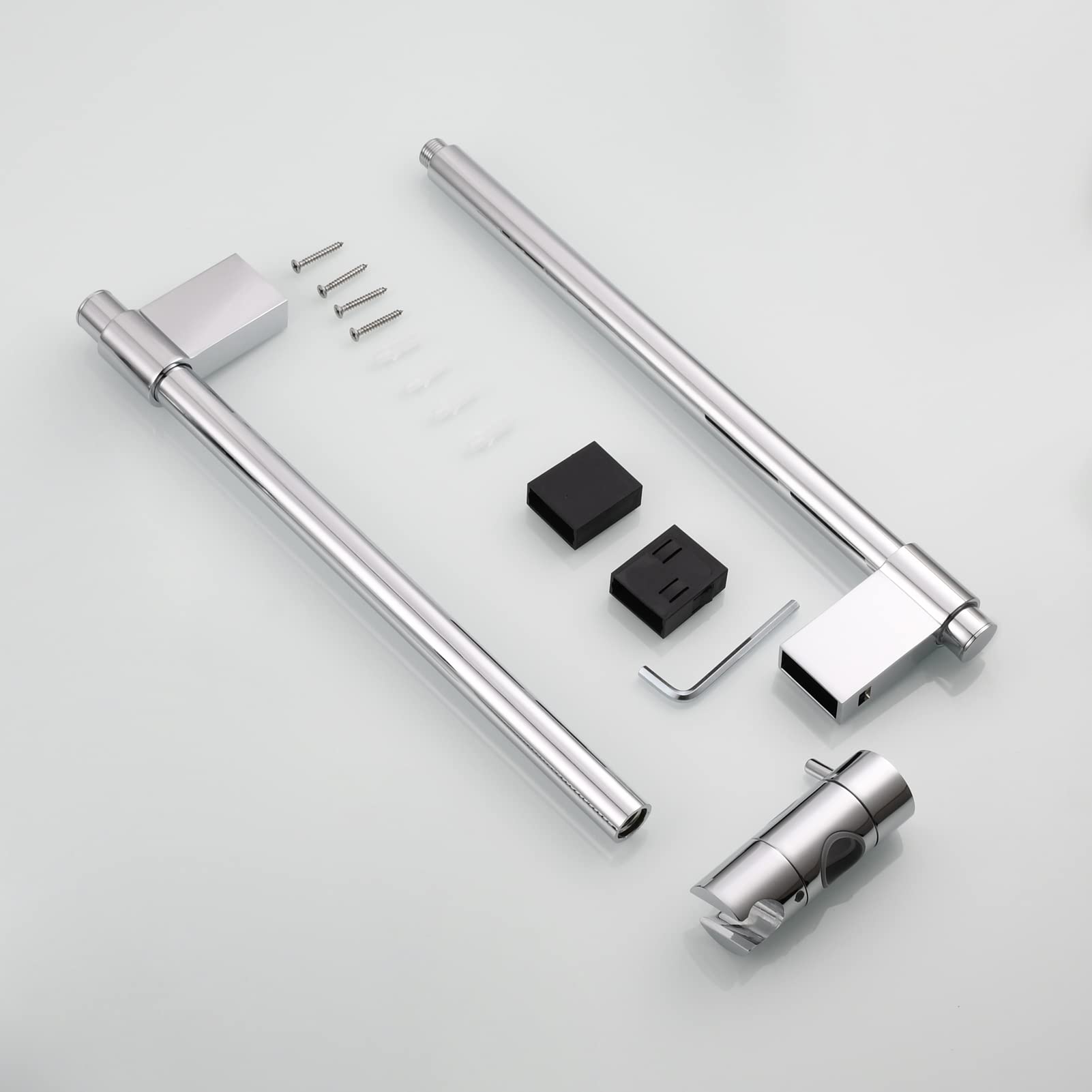 Tecmolog Asta Doccia Acciaio Inox 75 cm Saliscendi Doccia Regolabile per Bagno, Cromo, BC4043-35