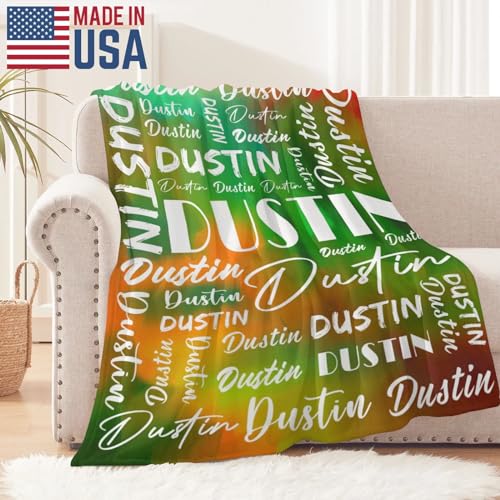 Name Blanket Personalized Name Blanket Customized Blanket with Name Text for Adult Kid Birthday Christmas Mothers Fathers Valentines Day Gift