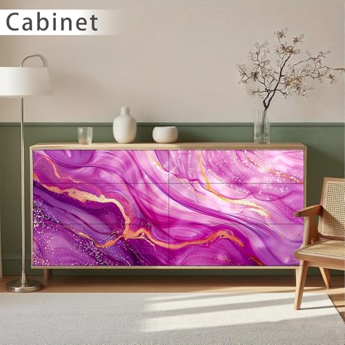 Image of Nuxovilar Pink Purple Marble Wallpaper Peel Stick Vinyl 15.75x39.37