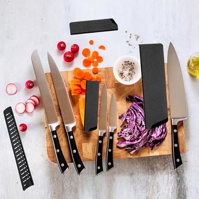 PATIKIL ABS Knife Cover Sleeves for 7 Chopping Knife Cleaver, Knives Edge Guard Blade Protector Universal Sheath for Home Kitchen, Black