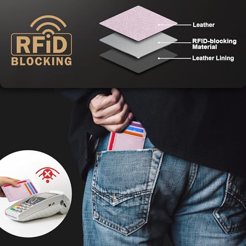 Image of Travelambo Slim Wallet Front Pocket Minimalist Leather RFID Blocking Medium Size