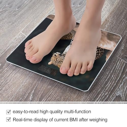 Báscula Digital de Baño Leopardo Africano en Vidrio Templado miniatura 5