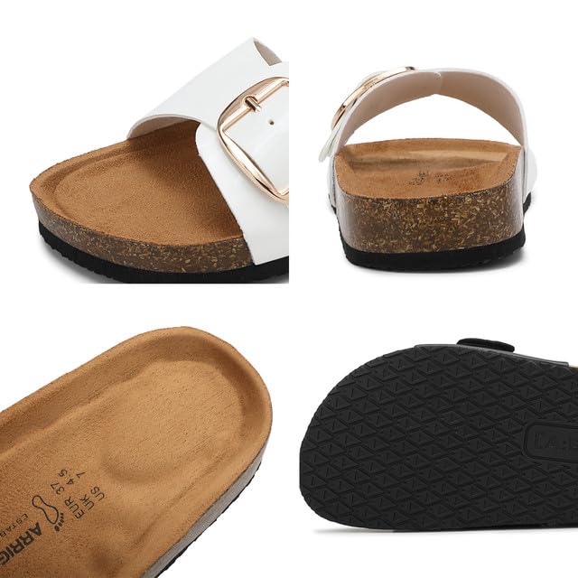 ARRIGO BELLO Sandales Femme Été Mules Boucle Réglable Chaussons Antidérapants Décontractés Plates Liège Chaussure Piscine Plage Pantoufles Taille 36-41