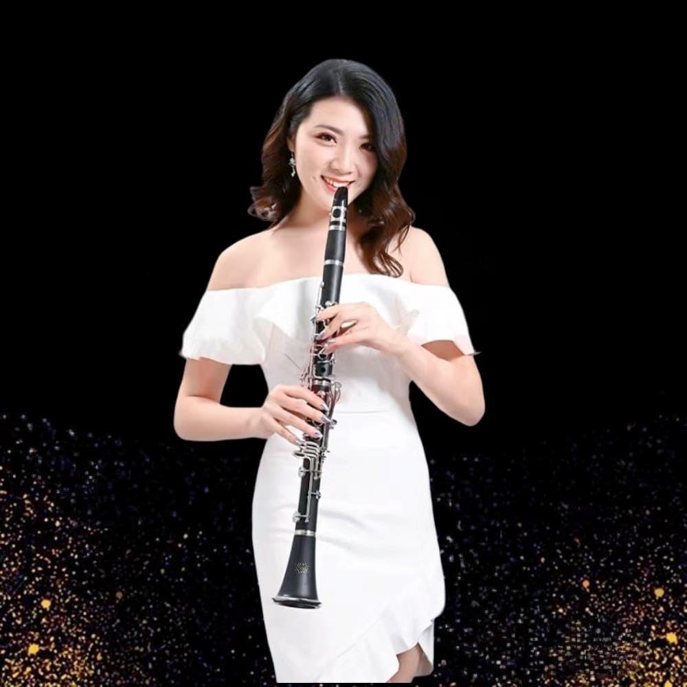 Clarinet JCL-100 Bb Student Clarinet Professional with 10 Reeds, Stand, Hard Case, Cleaning Cloth