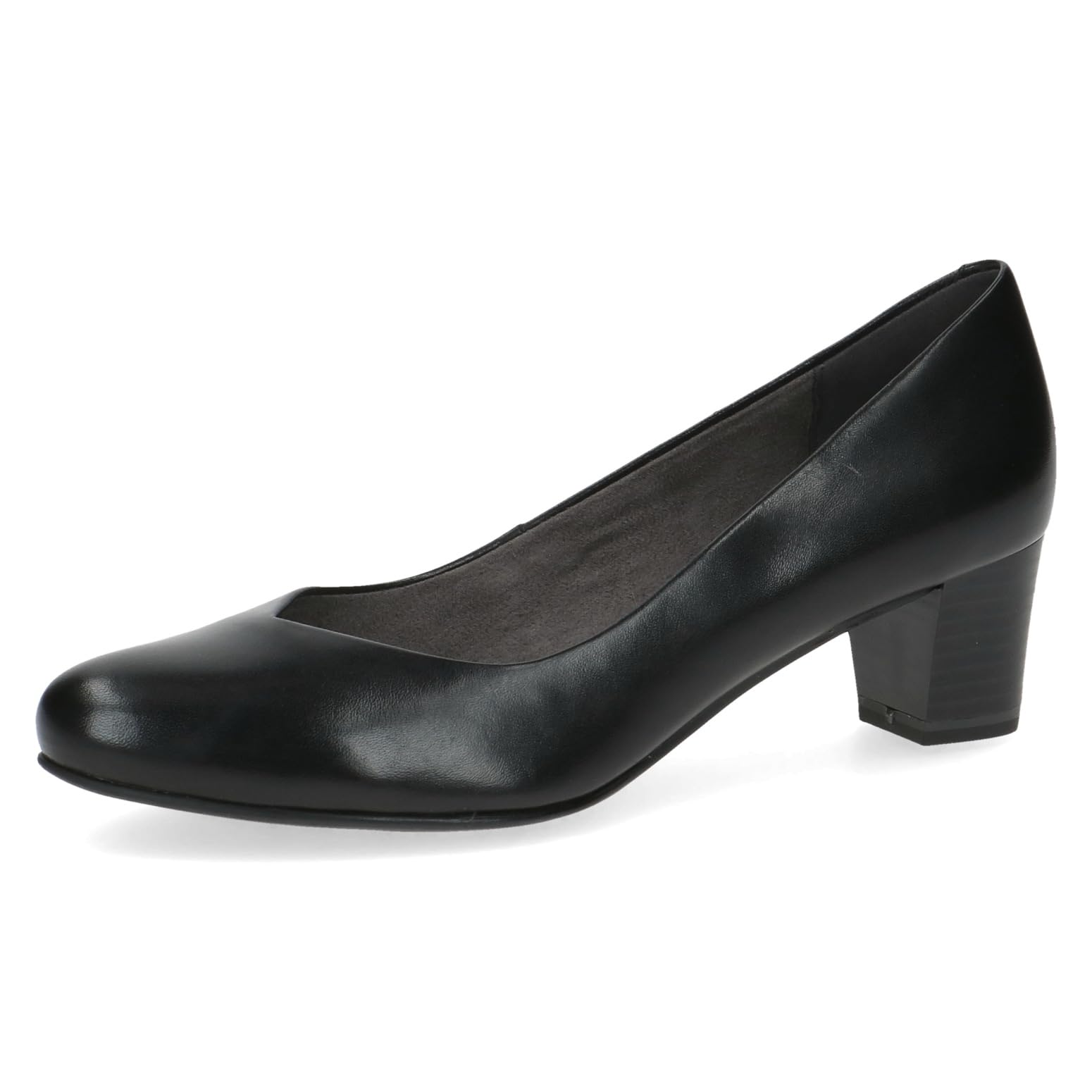 CAPRICE Women's Pumps Memotion in Leather Low Heel Width G, Black (Black Nappa), 6 UK
