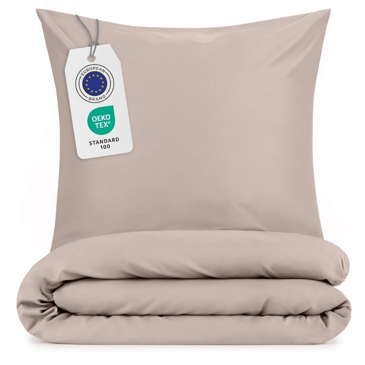 Blumtal Copripiumino Una Piazza e Mezza 200x220 e Federe 50x80 - Set di Lenzuola in microfibra extra morbida certificata Oeko-Tex, Set Copripiumino con 2 Federe - 3 pezzi - Taupe