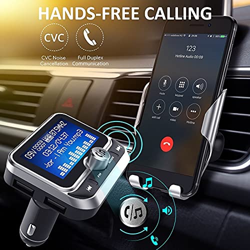 Adattatore audio Bluetooth. Trasmettitore FM auto Bluetooth MP3. Player Dual. USB QC 3.0. Caricabatterie veloce AUX. Auto audio FM. Modulatore con telecomando TF. Carta ( Color Name : FM transmitter )