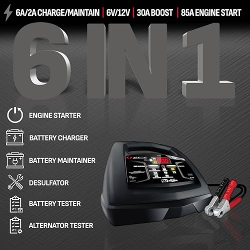 Image of Schumacher Electric 6A Car Battery Charger & Maintainer, 6V /12V - SC1307