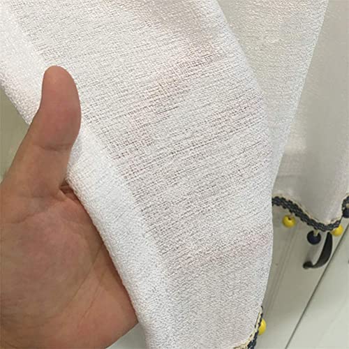 Cenefa de gasa para ventana de cocina con bordado elegante 5