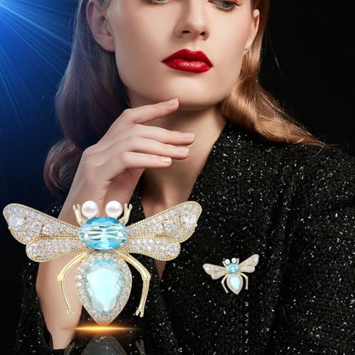Image of Animal Brooches for Women Gold-Plated Panda /Bee /Snake /Elephant Pearl Brooch Lapel Pin Rhinestone Animals Brooch Jewelry for Mom Wife