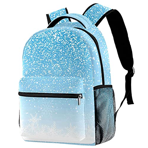 Sac à dos de voyage à motif flocons et porte-bouteille ergonomique