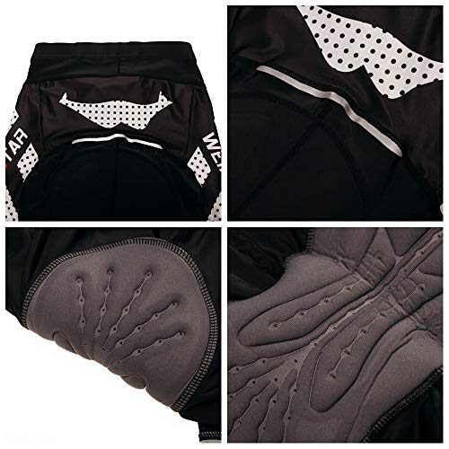 Shorts de ciclismo masculino Coolmax 4D acolchoado com gel à prova de choque reflexivo seguro à noit