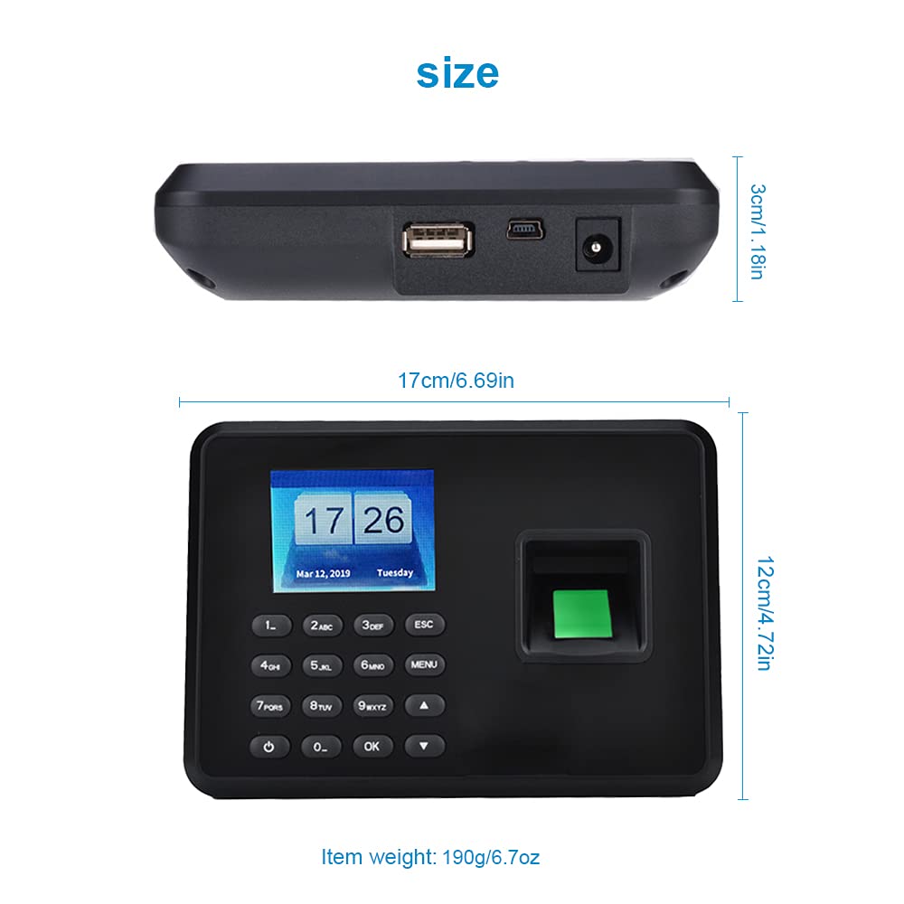 Macchina di presenze con password e impronte biometriche intelligente senza necessità software identificazione veloce download dei report presenza via USB registratore check-in dipendenti per ufficio