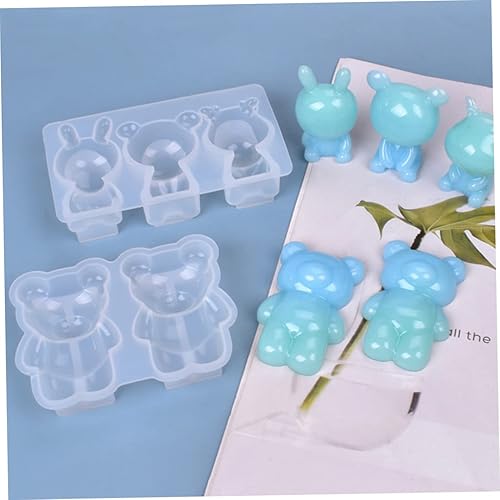 Miniatura 3 de Ciieeo 2pcs Doll Silicone Mold Bunny Mold Bunny Cake Mold Molde De Silicona Para Resina Cake Mould Chocolate Molds DIY Baking Molds Bear Molds Self