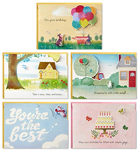 Cartes d'anniversaire pop-up Hallmark lot de 5 avec enveloppes