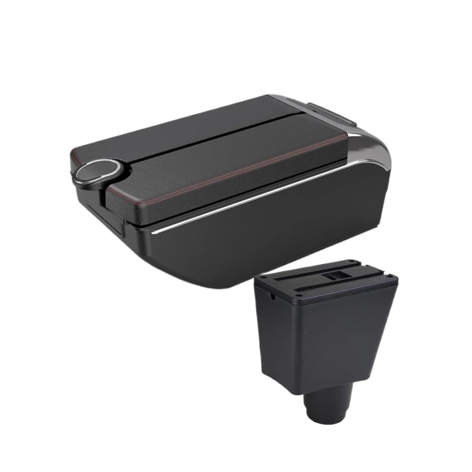 Ggwqoops Car Armrests For Logan 2 For Dacia For For Dokker For Sandero Car Armrest Box Interior Retrofit Accessories Storage Armrest Box(B1 Red line 7 usb)