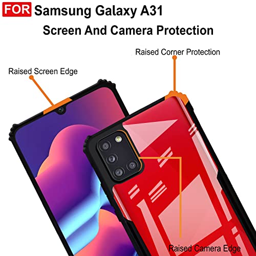 Image of Zapcase Back Case Cover for Samsung A31 | Compatible for Samsung A31 Back Case Cover | 360 Degree Back Cover Case | Clear Case with Camera Protection | (TPU + PC | Matte Black)