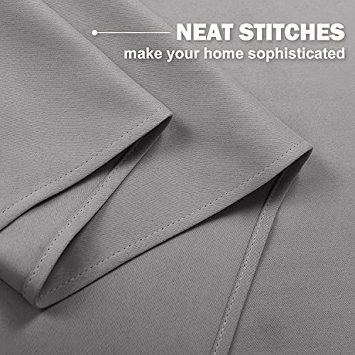 Nicetown Small Curtain For Half Window, Blackout Short Window Treatment Curtains Solid Grommet Drapers For Bathroom/Living Room, 42" Wide X 36" Long + 1.2 Inches Header, Silver Grey, 1 Pair #TOP4