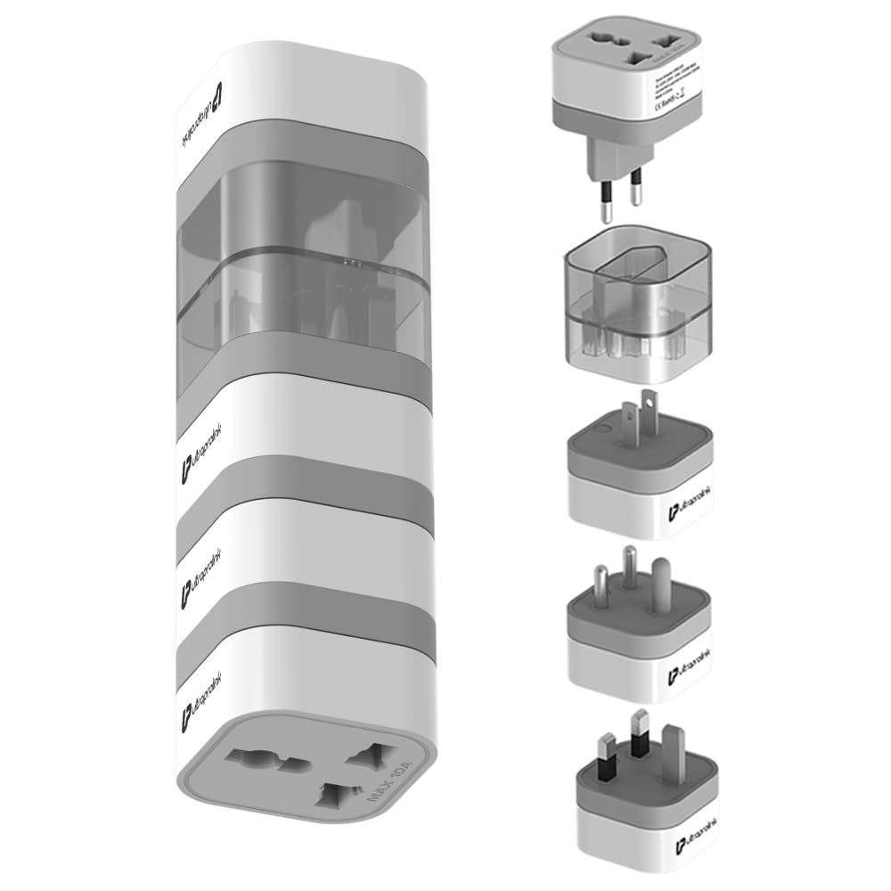 UltraProlink World Travel Adapter Plugs All In One|Pack of 4 Universal World AC converter plugs|USA,Europe,UK, Canada, China |Plugs for Mobiles, Laptops, Tablets, 10A-2500W |White |UM1164 Travel Qubes (B0CVS4HGTS) Amazon Price History, Amazon Price Tracker