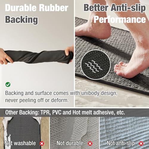 Tyuu Bathroom Rugs Non Slip Washable Bath Rugs Super Absorbent Chenille Bathroom Rug For Bathroom Thin Bath Mats For Bathroom Mat Quick Dry Bath Mat Low Pile Bathroom Rug thumb #4