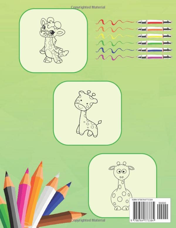 Giraffes Coloring Book For Kids ages 4-8: Fun & Educational Giraffe Coloring Pages for Kids Ages 4-8 - Cute Gifts for Boys, Girls image 3
