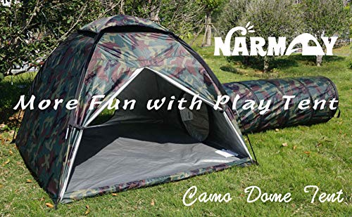 NARMAY Play Tunnel Camouflage Pop Up Tunnel for Kids Indoor / Outdoor Fun - 20.5 Dia. x 60 inch
