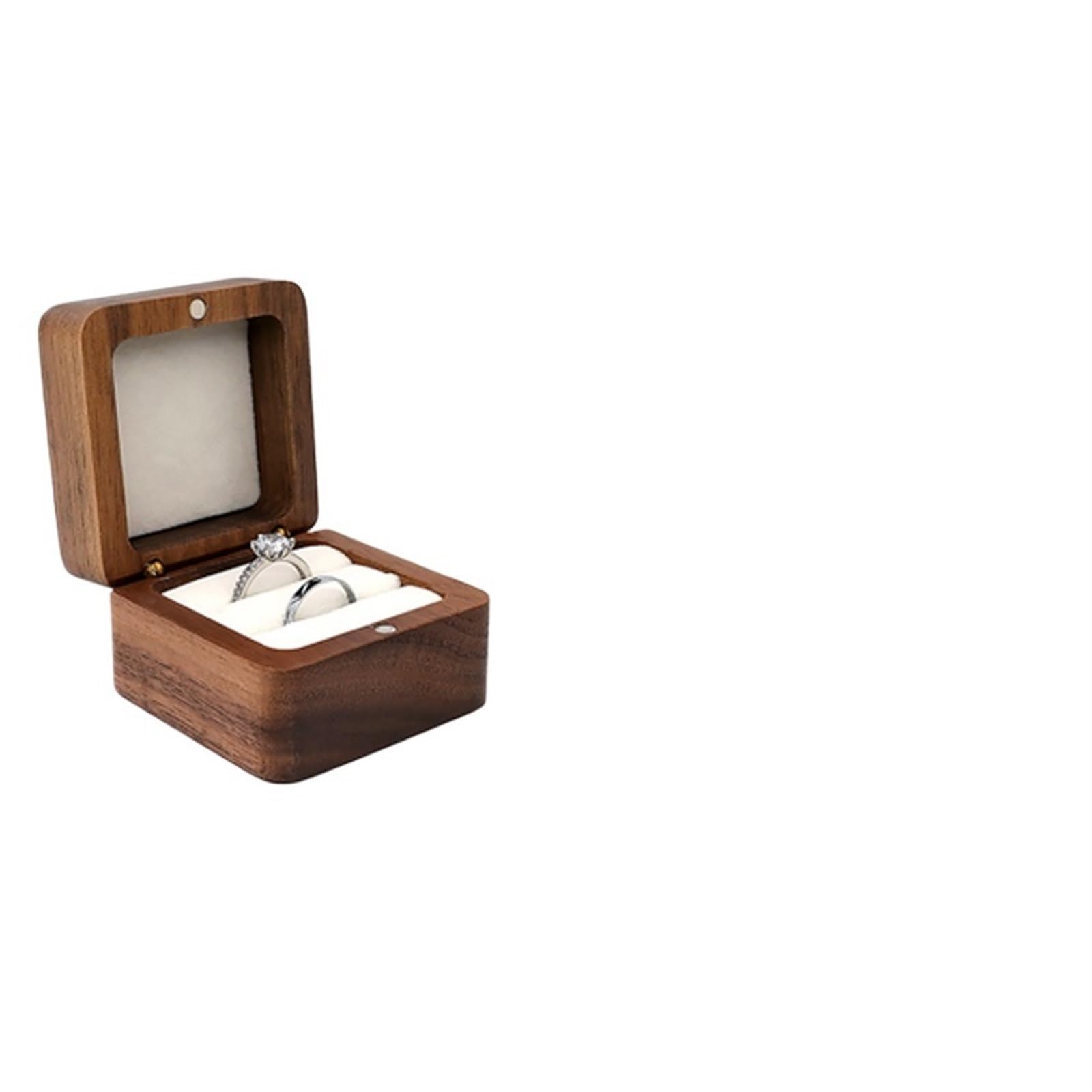 JFNKLFG Wooden Ring Box Jewelry Display Lover Holder Proposal Engagement Wedding Organizer for Proposal, Wedding(Color-K)