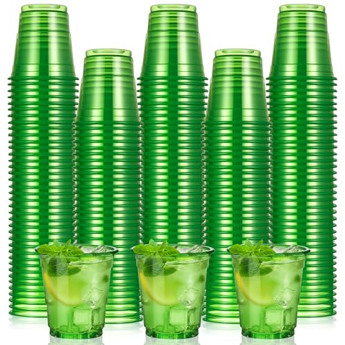 LemonRoad 120 Pack 2 oz Plastic Shot Glasses Graduation Disposable Mini Drinking Cups Bulk for Wedding Parties Picnics Cocktails Events Celebrations Favors(Green)