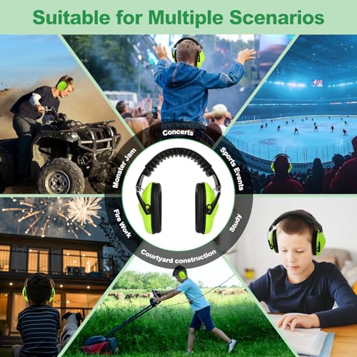 Image of Floriogra 2 Pack Noise Canceling Headphones for Kids, Kids Ear Protection Earmuffs for Autism, Toddler, Children, Noise Cancelling Headphones Sound Proof Earmuffs for Concerts, Air Shows, Fireworks
