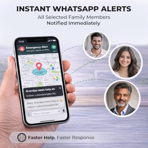 Image of DrRing Wearable SOS Emergency Alert Button for Seniors | Pendant with Whatsapp Alerts | 30-Day Battery | Free Lifetime Subscription Included | (iOS Only)