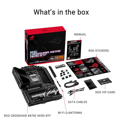 Image of ROG Crosshair X870E Hero BTF AMD ATX Board with Hidden-Connector Design & high-Power GPU Slot for Clean Cable Management, 18+2+2 Power, DDR5, WiFi 7, 5X M.2, PCIe 5.0, USB4, Advanced AI PC Ready