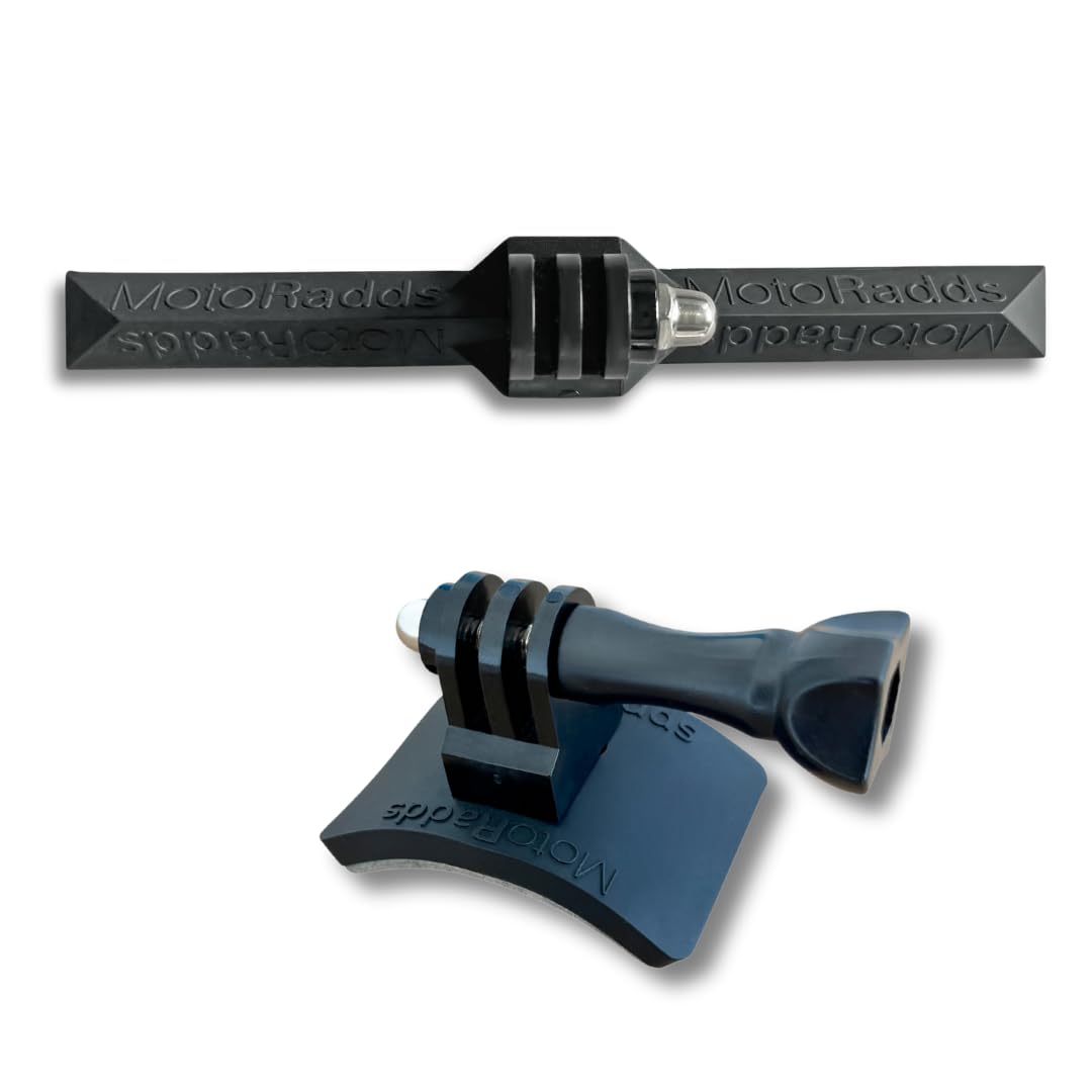 MotoRadds Flex Slim and Flex Classic Bundle Flexible Universal Chin Mount and Flexible Mount for Windscreens, Visors, Fairings, Cowls, and More Compatible with GoPro, Insta360, DJI Action and More!
