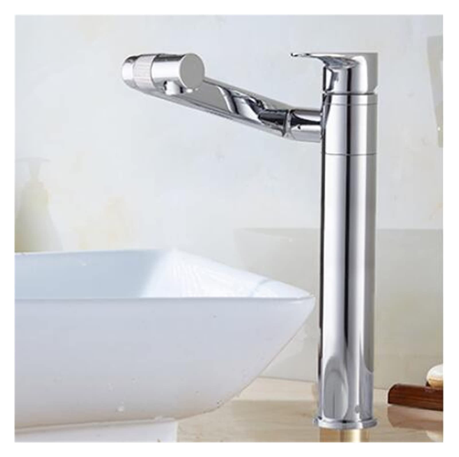 Évier de salle de bains moderne sublimé par le mitigeur laiton 360 degrés chrome