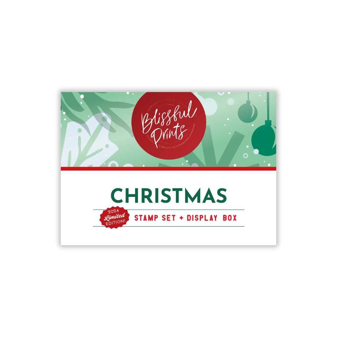 COLOP Blissful Prints - Set di 9 timbri natalizi con scatola decorativa, per biglietti di Natale, etichette regalo e spcapbooking (Natale)