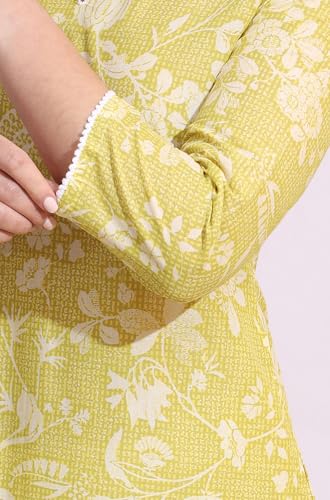 Image of W for Woman Pink Bold Geometric Printed Pure Cotton Straight Kurta